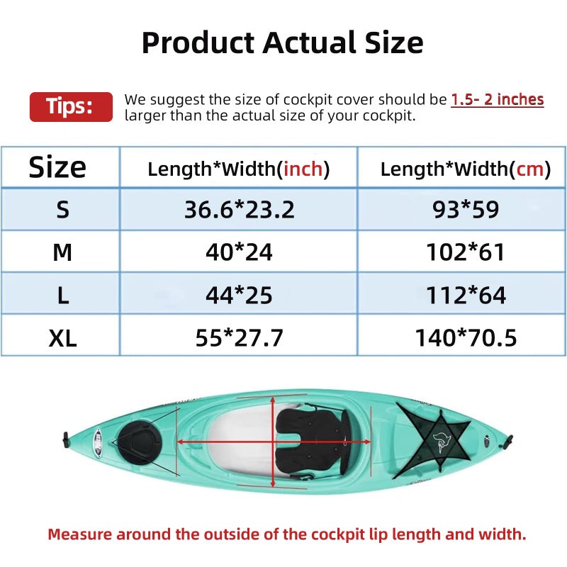 UCEDER Waterproof Oxford Cloth Blocking Kayak Cockpit Cover UV50+ Seal Cockpit Maximum Protection for Your Ocean Cockpit - Image 2