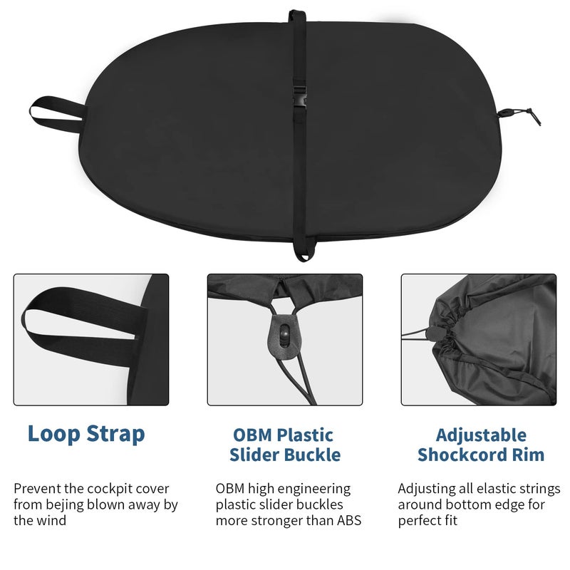 UCEDER Waterproof Oxford Cloth Blocking Kayak Cockpit Cover UV50+ Seal Cockpit Maximum Protection for Your Ocean Cockpit - Image 4