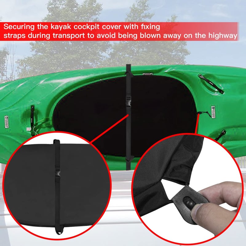 UCEDER Waterproof Oxford Cloth Blocking Kayak Cockpit Cover UV50+ Seal Cockpit Maximum Protection for Your Ocean Cockpit - Image 3