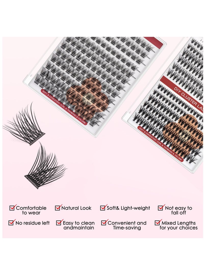 Excefore Eyelash Extension, Individual Lashes Kit, Cluster Lashes, Natural Cluster Lashes, C Curl Faux Mink Eyelash Extensions - Image 4