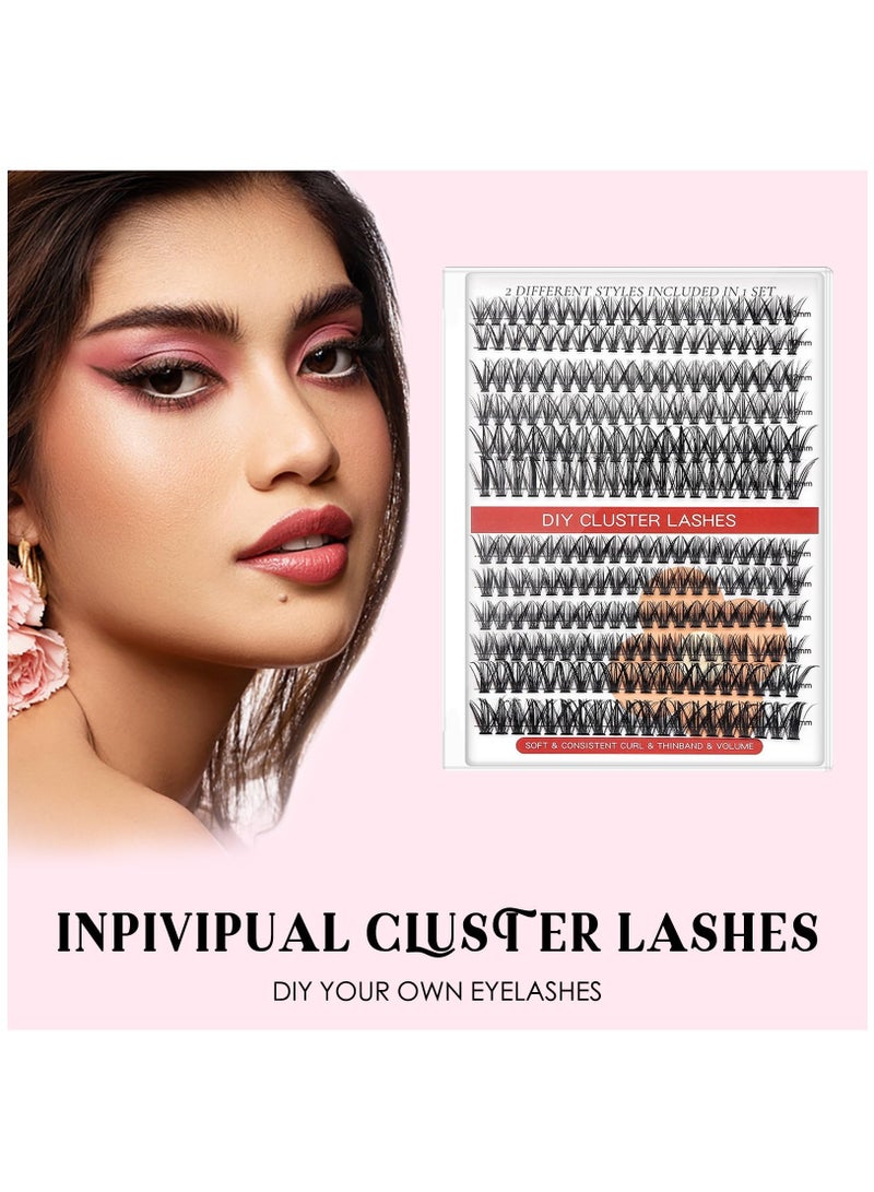 Excefore Eyelash Extension, Individual Lashes Kit, Cluster Lashes, Natural Cluster Lashes, C Curl Faux Mink Eyelash Extensions - Image 2