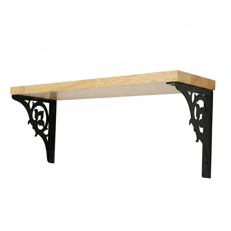 Spillbox معبد بويا المنزلي الخشبي | رف معدني أبيض | قابل للتعليق على الحائط | تجميع سهل بالبراغي | معبد منزلي لغرفة البوجا | حامل بويا | معبد - زهرة واحدة (أسود صغير) - Image 2