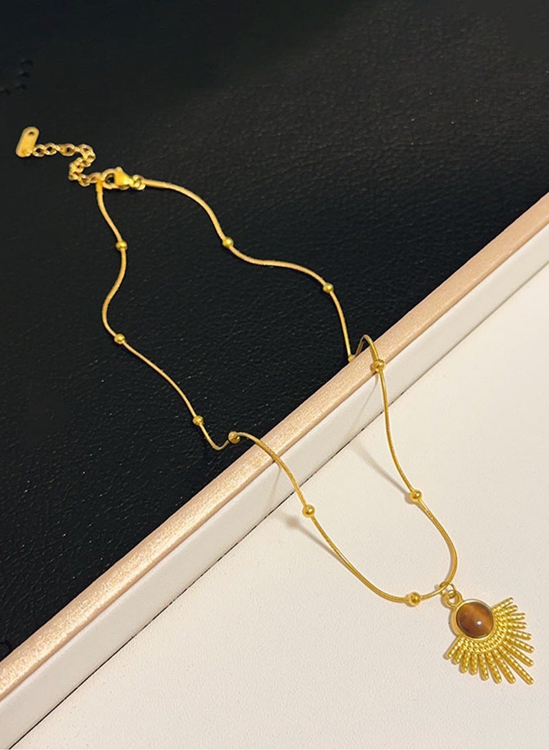 LOOPITYS Exquisite necklace, women's Maillard style fashionable necklace, jewelry, simple and fashionable gift - Image 3