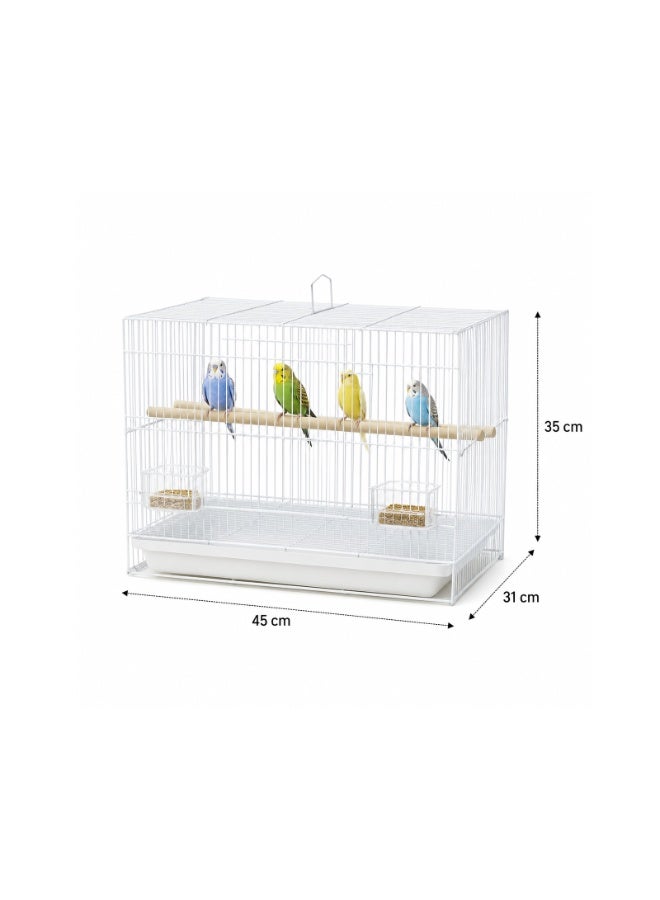 Dayang A600 White Premium Breeding & Travel Bird Cage (45 cm x 31 cm x 35 cm) - Image 1