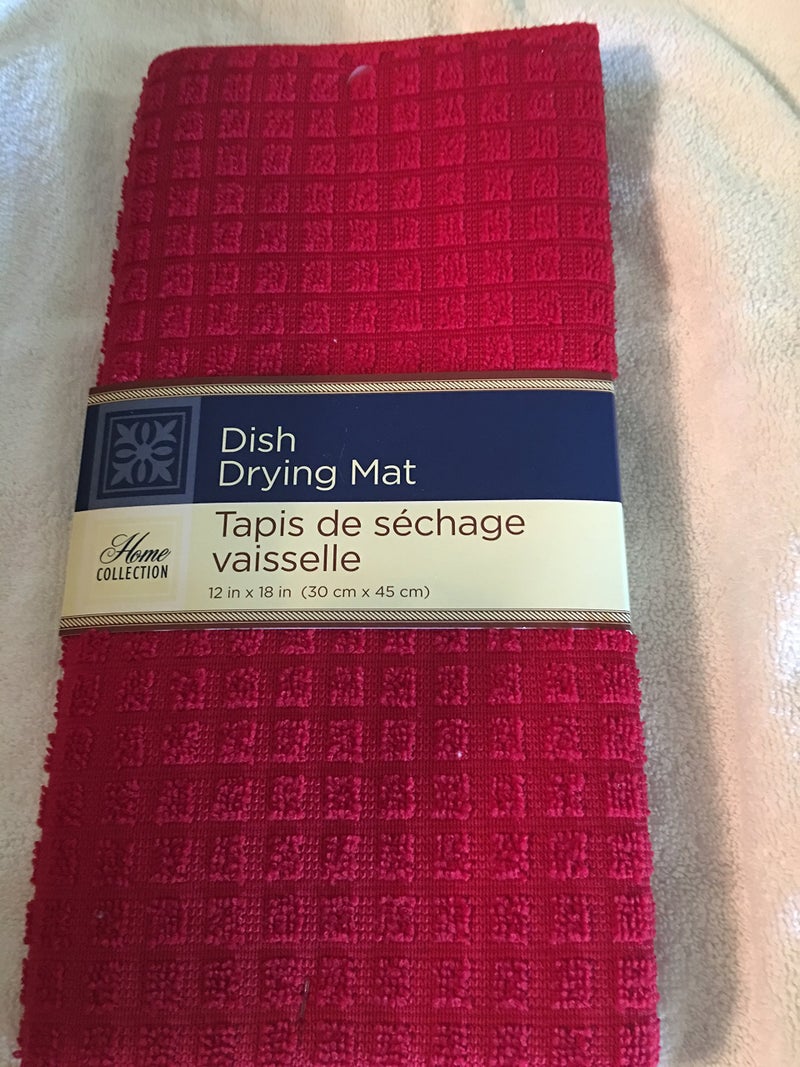 Home Collection Red Dish Drying Mat New