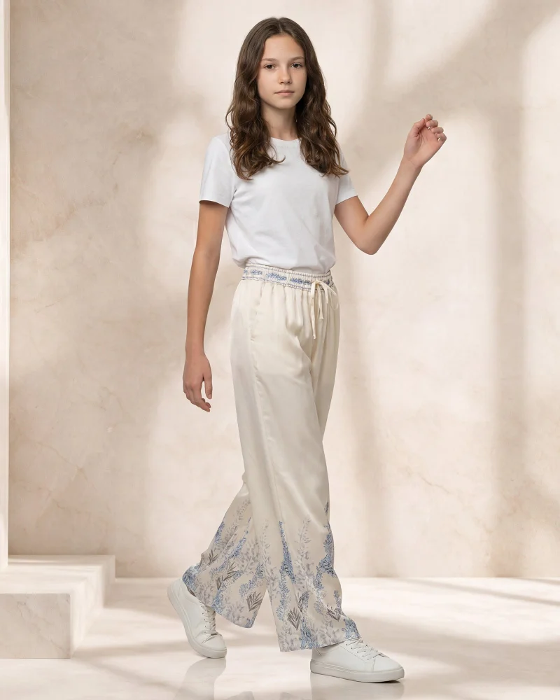 ردتاغ Senior Girls Cream Casual Trouser