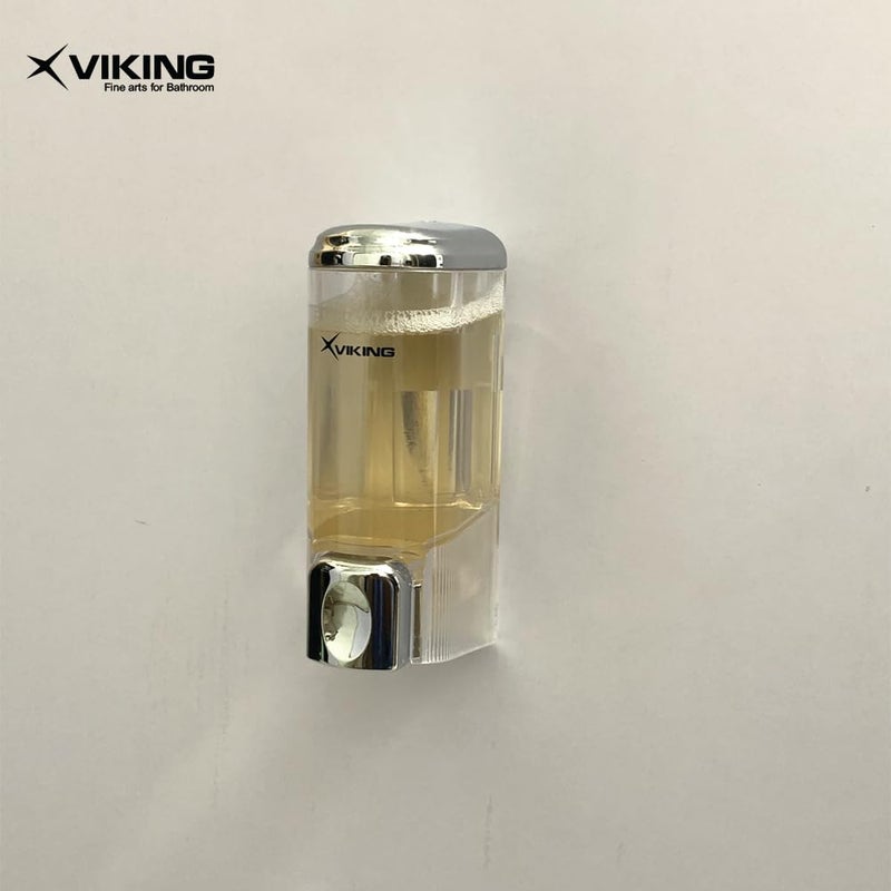 Viking موزع لوشن (سائل) من فيكينغ ABS مثبت على الحائط - سعة سائلة أنيقة 200 مل، تشطيب شفاف - تصميم قابل للقفل، ضروري للحمام والمطبخ - Image 5