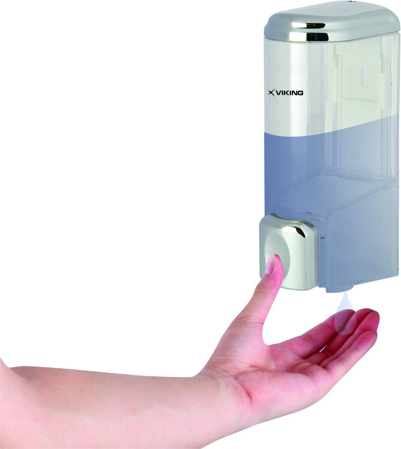 Viking موزع لوشن (سائل) من فيكينغ ABS مثبت على الحائط - سعة سائلة أنيقة 200 مل، تشطيب شفاف - تصميم قابل للقفل، ضروري للحمام والمطبخ - Image 1