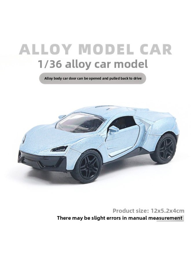 Bulk Simulation Alloy Sports Car Model Children's Toy Car Back To Open The Door Car Men's Cake Ornaments Wholesale-Color:[bag] SY Lai Light Blue  - Image 1