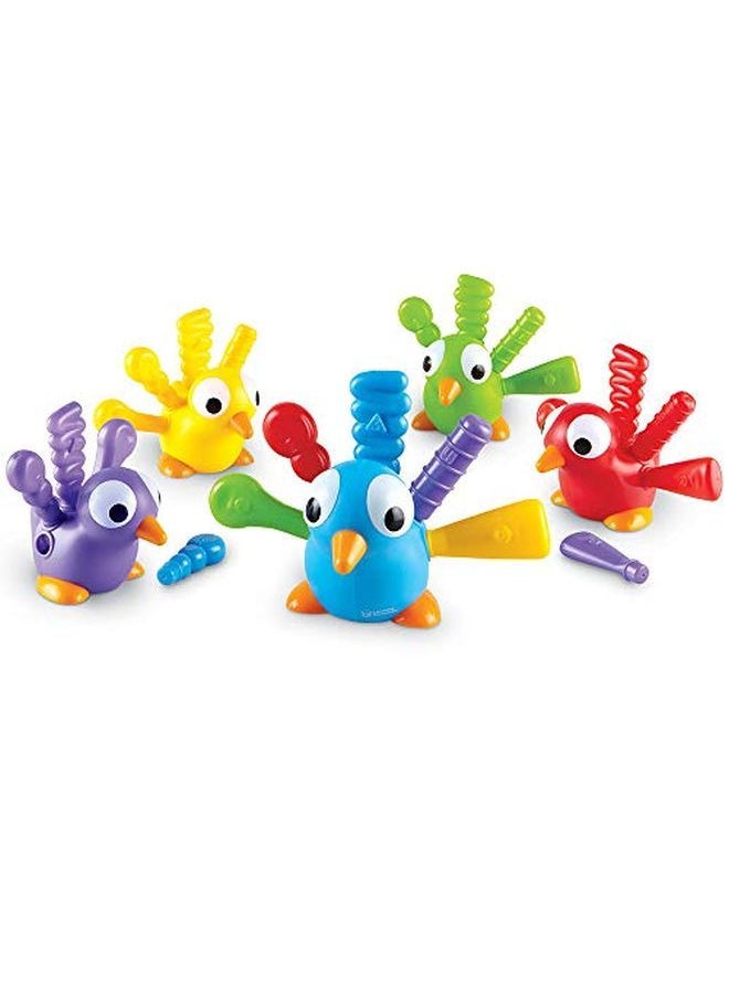Learning Resources - Fine Motor Peacock Pals Fine Motor Toddler Toy Sorting Set Set Of 5 Ages 18 Mos+ - Image 1