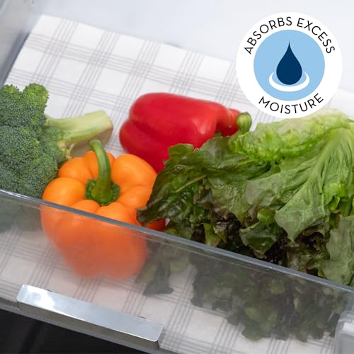 S&T INC. Fridge Liners, Shelf Liners for Kitchen Cabinets and Storage Bins, Non Adhesive Refrigerator Liners, Washable and Absorbent, 12 Inch x 24 Inch, Plaid, 5 Pack - Image 2