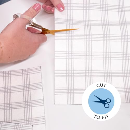S&T INC. Fridge Liners, Shelf Liners for Kitchen Cabinets and Storage Bins, Non Adhesive Refrigerator Liners, Washable and Absorbent, 12 Inch x 24 Inch, Plaid, 5 Pack - Image 4