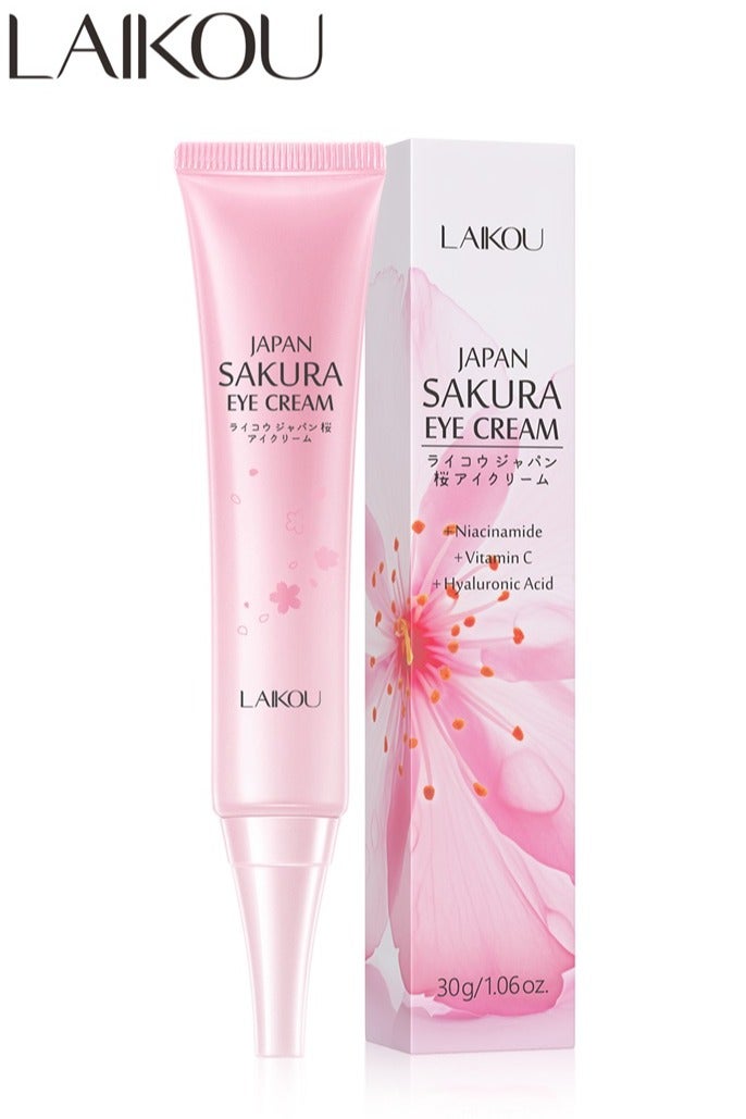لايكو كريم العين الياباني ساكورا يغذي بشرة العين ويقلل الهالات السوداء وينعم الخطوط الدقيقة وينعم التجاعيد كريم إصلاح العين 30 جرام - Image 1