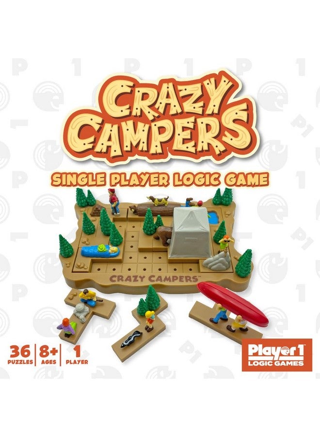 Project Genius Crazy Campers Logic Puzzle Game - 36 Single-Player Challenges, Kids & Adults, Difficulty Easy to Expert, Travel-Friendly, Brain-Building Fun, Ages 8+ - Image 2
