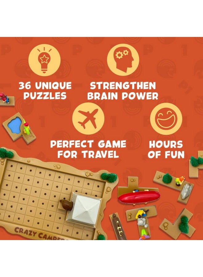 Project Genius Crazy Campers Logic Puzzle Game - 36 Single-Player Challenges, Kids & Adults, Difficulty Easy to Expert, Travel-Friendly, Brain-Building Fun, Ages 8+ - Image 4