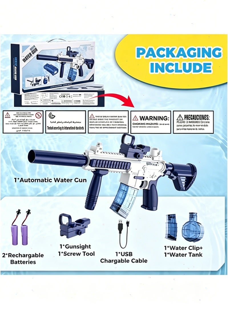 Water Gun Toys, Swimming Pool Water Pool Toys, Automatic Squirt Toy Up to 32 Feet with 2 Water Tanks and 2 Sets of Batterie - Image 3