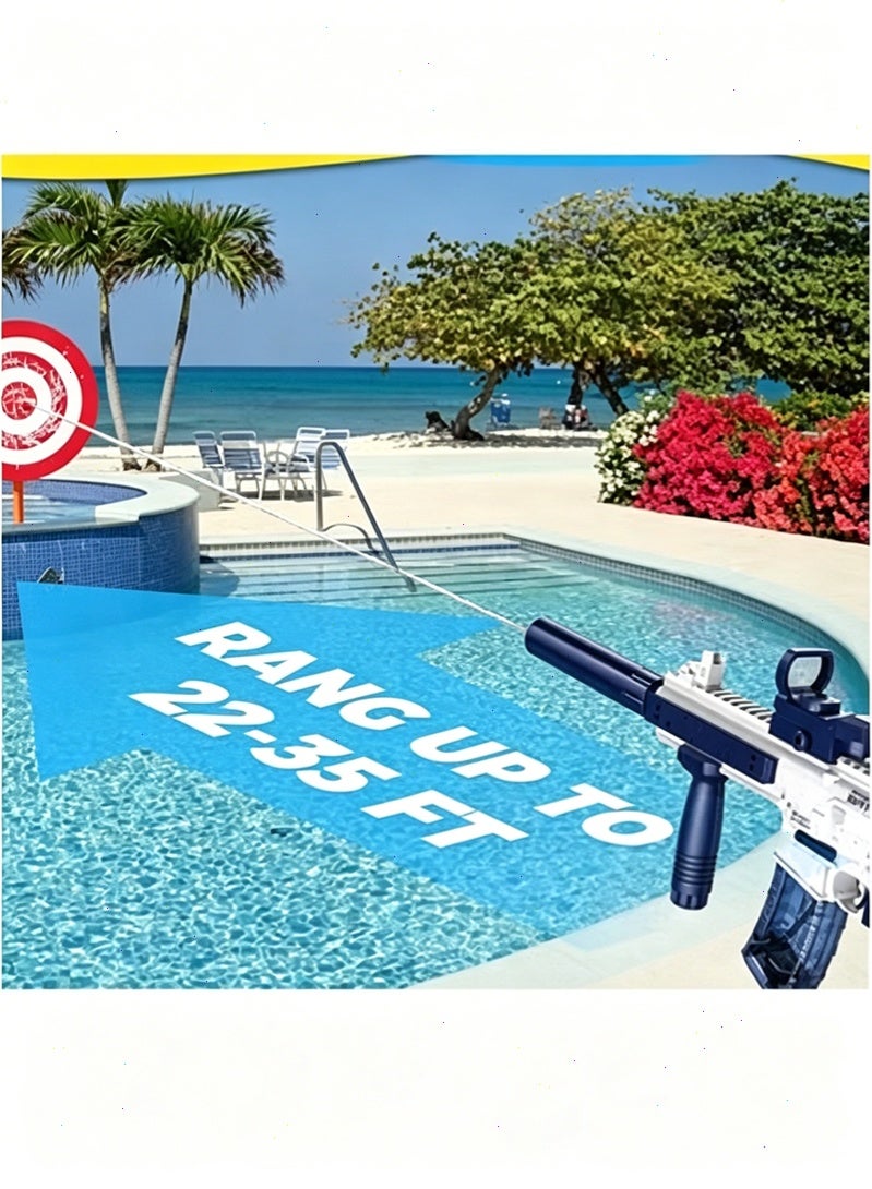 Water Gun Toys, Swimming Pool Water Pool Toys, Automatic Squirt Toy Up to 32 Feet with 2 Water Tanks and 2 Sets of Batterie - Image 5
