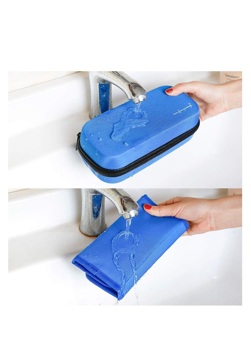 Insulin Cooler Case with Temperature Display - Waterproof EVA Hardshell Insulated Bag for Diabetics, Includes 3 Ice Packs for Safe Medication Transport (Blue) - Image 5