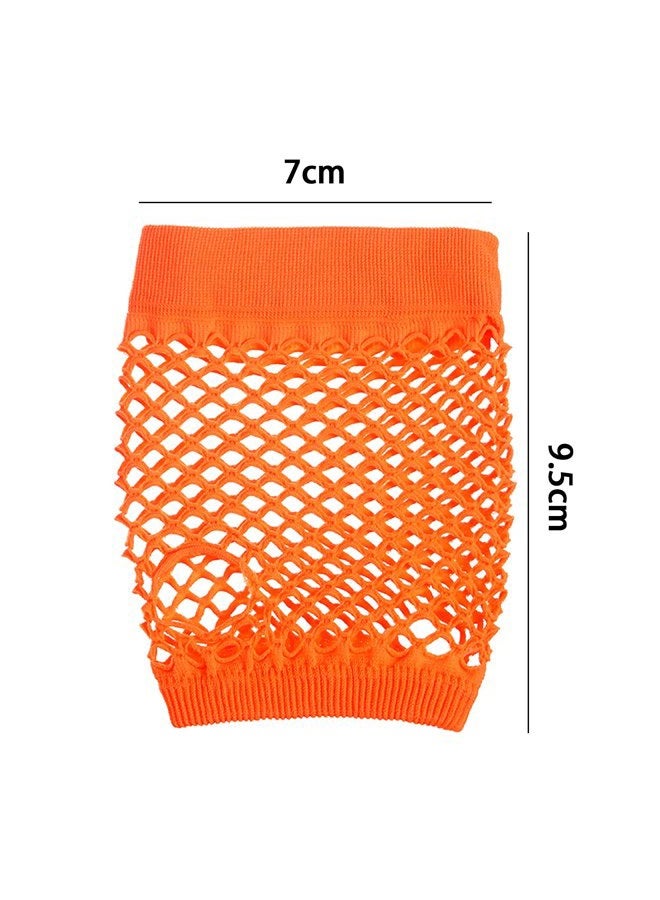 TecUnite 12 Pairs Nylon Colored Fingerless Fishnet Gloves for 80s Party Supplies and Costume Accessories - Image 2