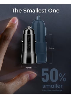 bull Fast Car Charger Quick Charging 2.4A/12W Phone USB Adapter Rapid Plug 2 Port Charger Flush Compatible Samsung Tablet iPhone iPad LG Automobile Charger (Black)  - Image 2