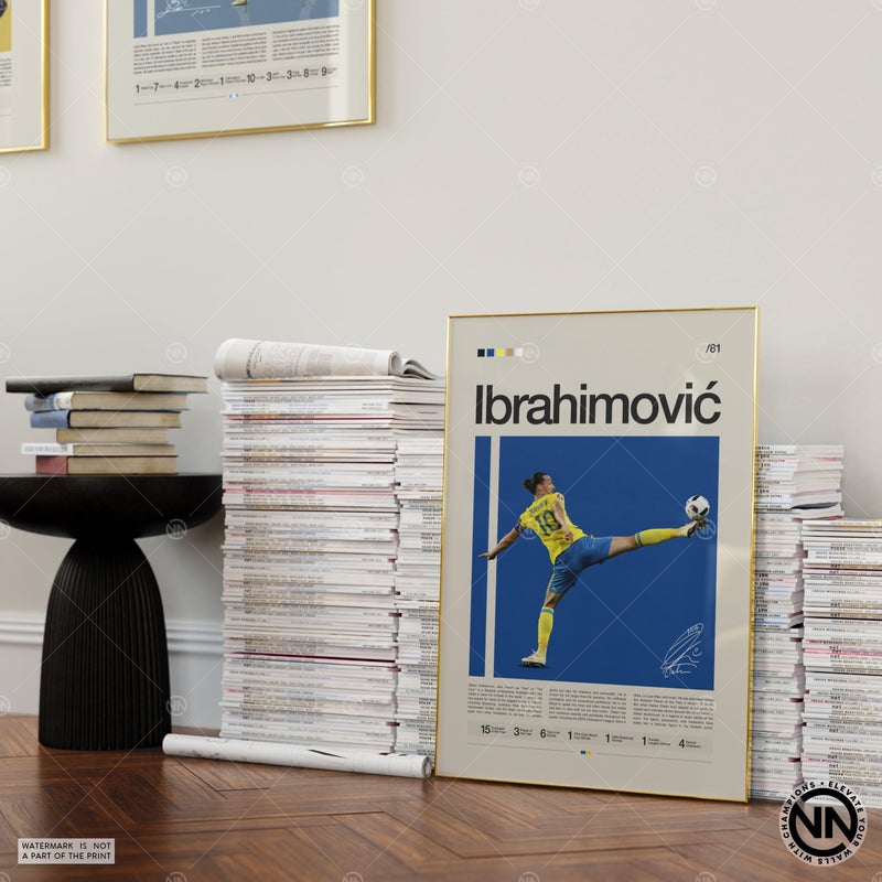 TNESSENTIAL Zlatan Ibrahimovic Poster, Swedish Footballer, Soccer Gifts, Sports Poster, Football Player Poster, Soccer Wall Art, Sports Bedroom Posters - Image 4