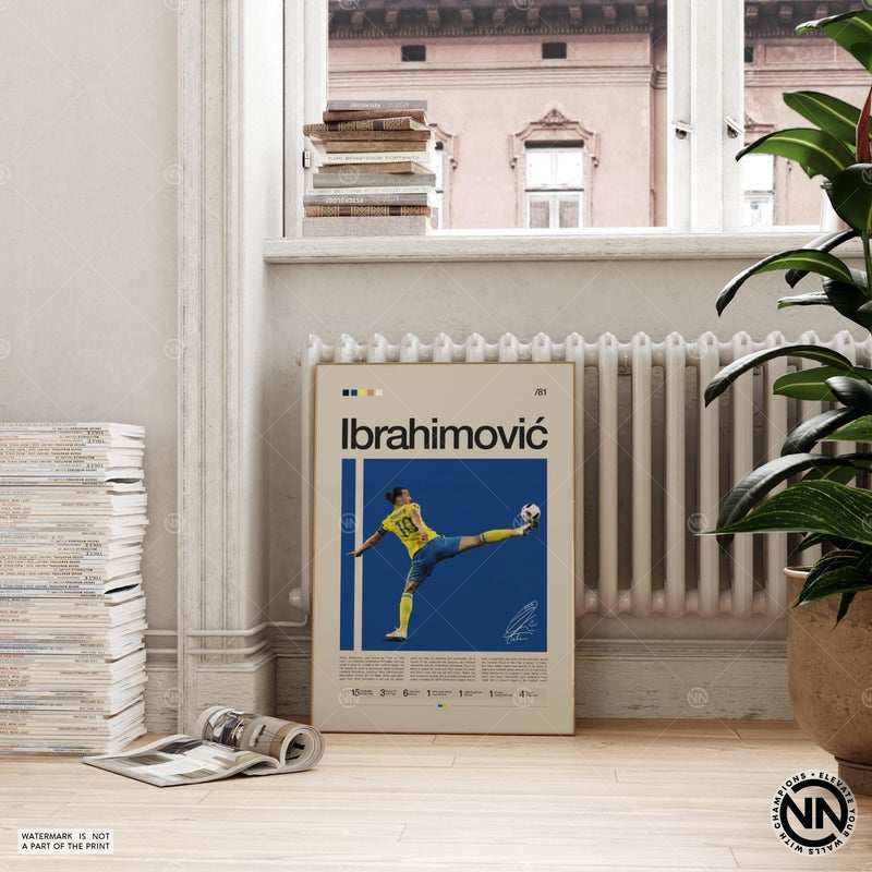 TNESSENTIAL Zlatan Ibrahimovic Poster, Swedish Footballer, Soccer Gifts, Sports Poster, Football Player Poster, Soccer Wall Art, Sports Bedroom Posters - Image 2
