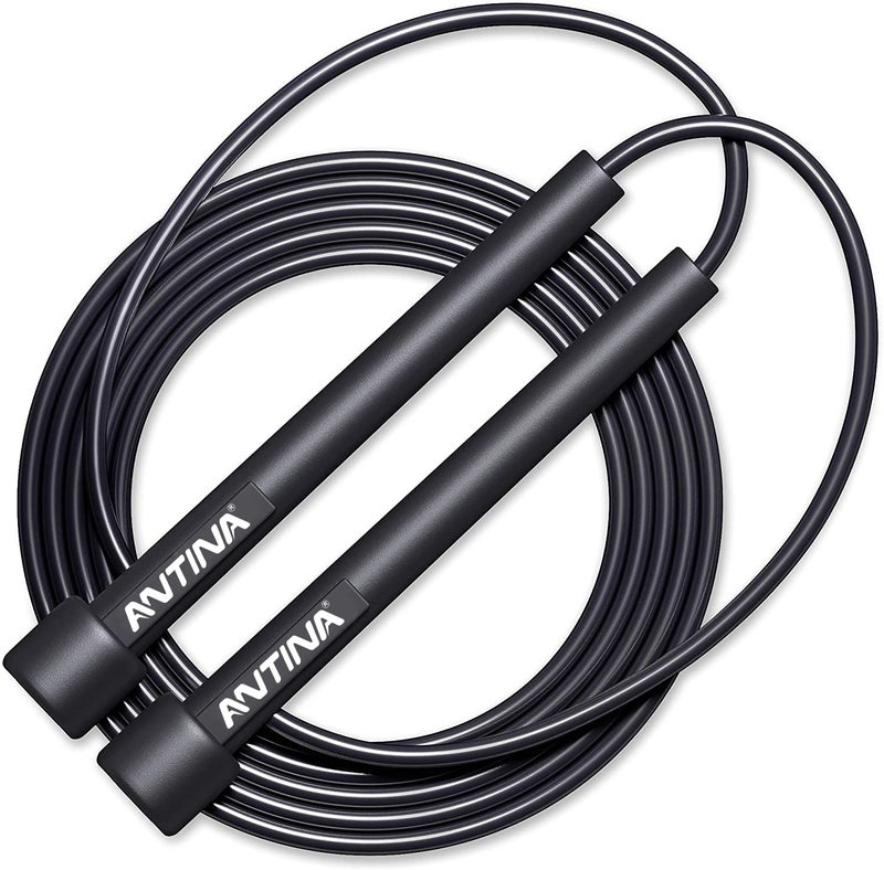 ANTINA Skipping Rope for Men and Women Jumping Rope With Adjustable Height Speed Skipping Rope for Exercise, Gym, Sports Fitness Adjustable Pencil Jump Rope (Black) - Image 4