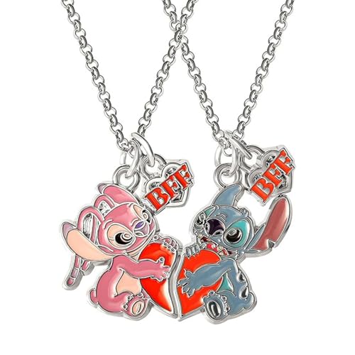 Lyomied Cute Best Friend Necklace Set Cartoon Friendship Necklace for 2 Gift for Best Friend and Bestie - Image 1