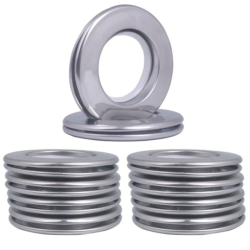 Stainless Steel Curtain Grommet Inner Diameter Metal Curtain Rings with Eyelets 191640mm Roman Ring Grommet Curtains Stainless for Bathroom WindowSet of 10 Lighting Silver