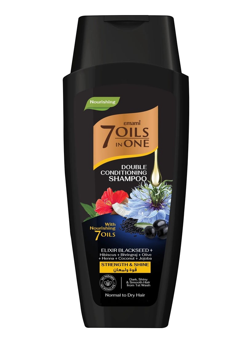 emami 7 Oils in One Double Conditioning Shampoo Elixir Blackseed  - Image 1