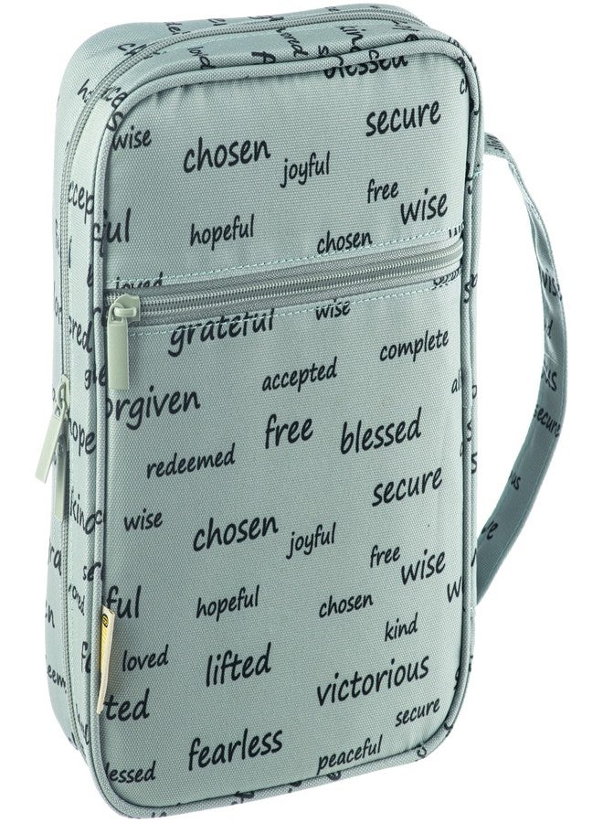 DiverseBee Bible Cover with Handles, Zippered Bible Carrying Case for Men and Women, Bible Tote Bag for Kids, Bible Book Cover, Bible Accessories, Christian Gifts 7.5 x 10 x 2.5in (Noble Words) - Image 1