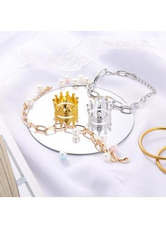 Mtlee 8 Pieces Lizard Crown Necklace Set Bearded Dragon Crown and Chain Gold and Silver Alloy Reptile Clothes Accessories Lizard Photo Props for Bearded Dragons Iguana Amphibians and Other Small Animals  - Image 5