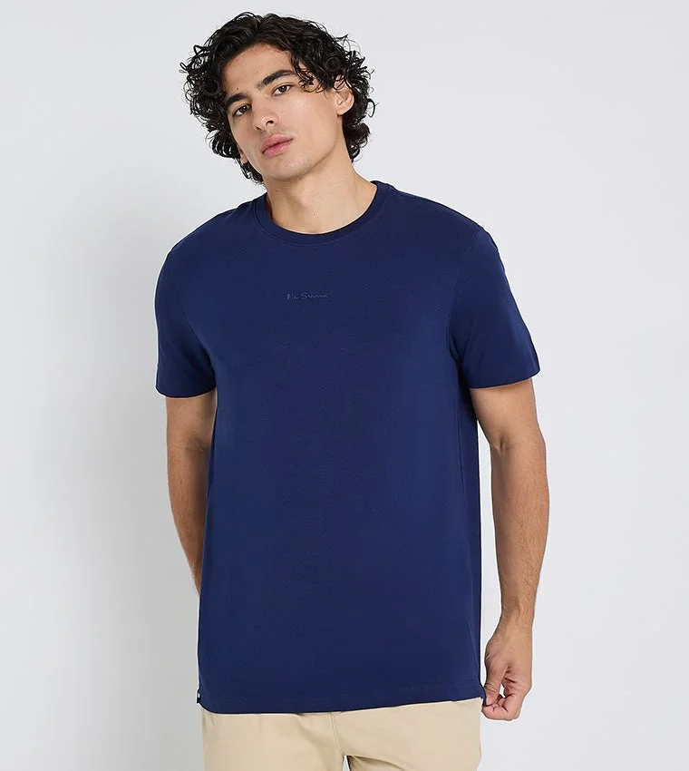 بين شيرمان Ben Sherman Men's Crew Neck Short Sleeve Embroidered T-Shirt