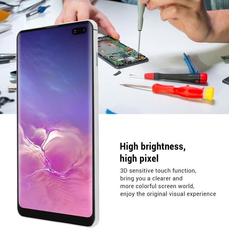 جياو استبدال شاشة Jiawu لجهاز S10 Plus، تجميع كامل لاستبدال شاشة الهاتف مقاس 6.4 بوصة مع أدوات الإصلاح، شاشة LCD مع الرقمنة وإطار مقاوم للماء (فضي) - Image 4