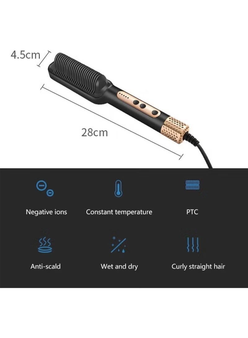 سوكاني فرشاة فرد الشعر SK-1008 - مشط فرد الشعر الكهربائي سريع التسخين مع تحكم قابل للتعديل في درجة الحرارة لجميع أنواع الشعر، فرشاة تصفيف أيونية مضادة للتجعد للحصول على لمسة نهائية ناعمة ولامعة كصالونات التجميل، فرشاة فرد الشعر الحرارية الاحترافية متعددة الألوان بتقنية التسخين في 30 ثانية  احمر - Image 2