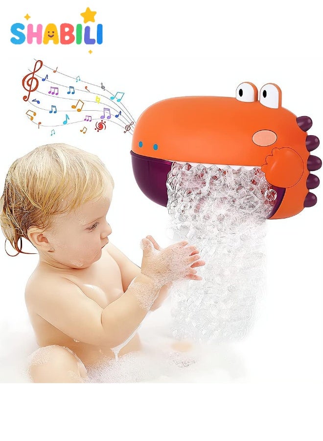شبيلي لعبة ديناصور حمراء فقاعات الاستحمام للأطفال – ماكينة فقاعات للأطفال للبانيو مع موسيقى وتثبيت قوي – تصدر أغاني مرحة – لعبة استحمام بشكل ديناصور للبنات والأولاد من عمر 1 2 3 سنوات – هدية وقت الاستحمام - Image 1