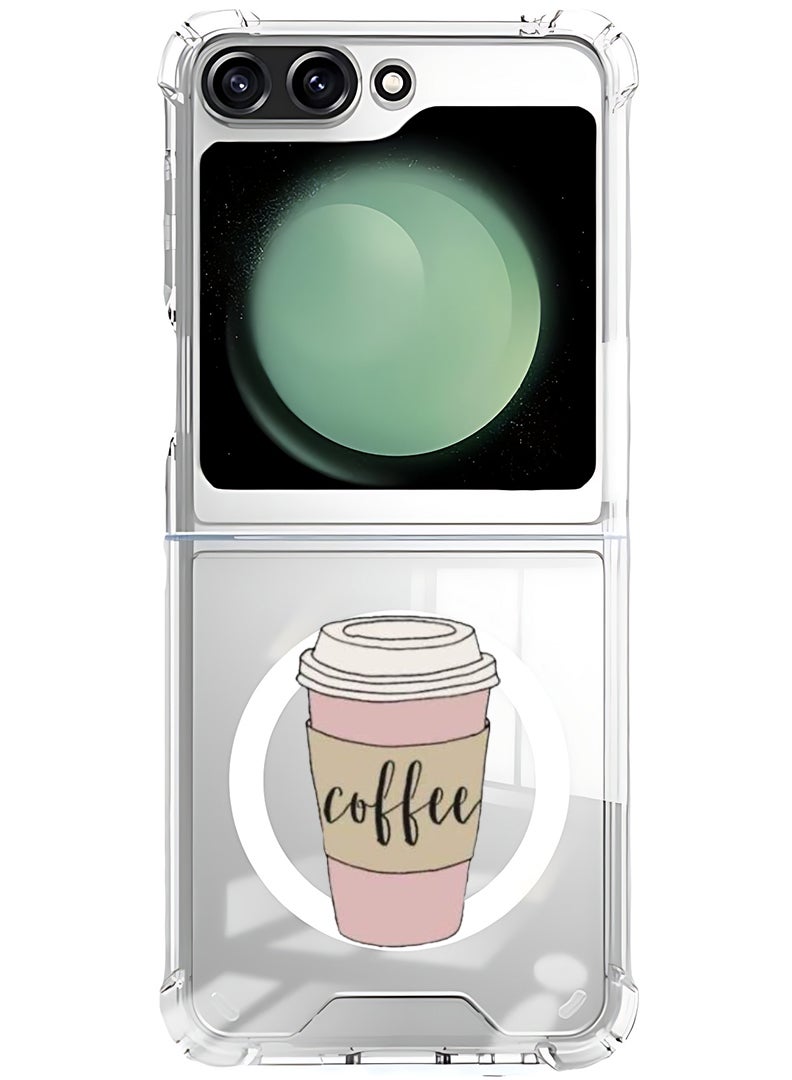 Theodor Magnetic Case for Samsung Galaxy Z Flip 6 Compatible with MagSafe Wireless Charging, Shockproof Phone Bumper Cover Coffee (2)  - Image 1