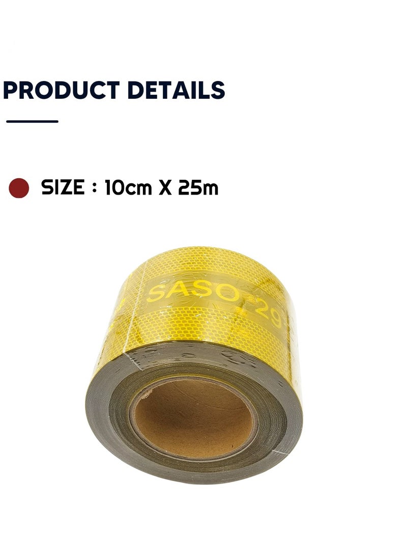 Agc - AGC Premium Quality 25 Meter X 10cm reflective Sticker  Conspicuity Tape for Truck Trailers Shining Truck Reflective Tape SASO 2913 - Image 1