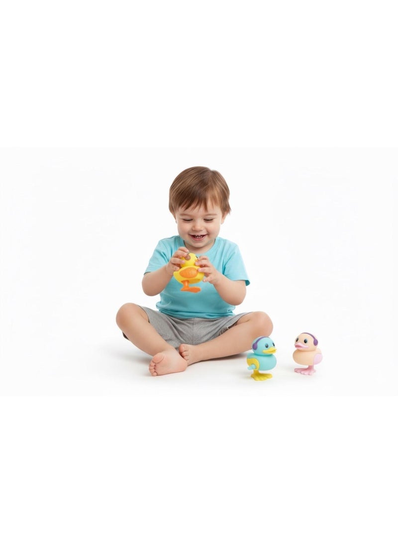 Toyland 6 Pcs Wind Up Plastic Jumping Duck Toy-Assorted - Image 3