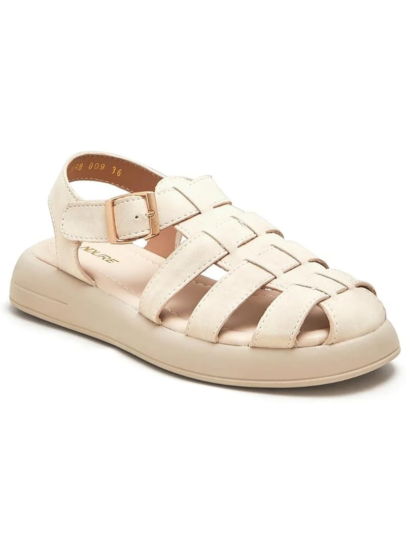 NDURE Women's Easy-Grip Caged Sandals, Cream - Image 5