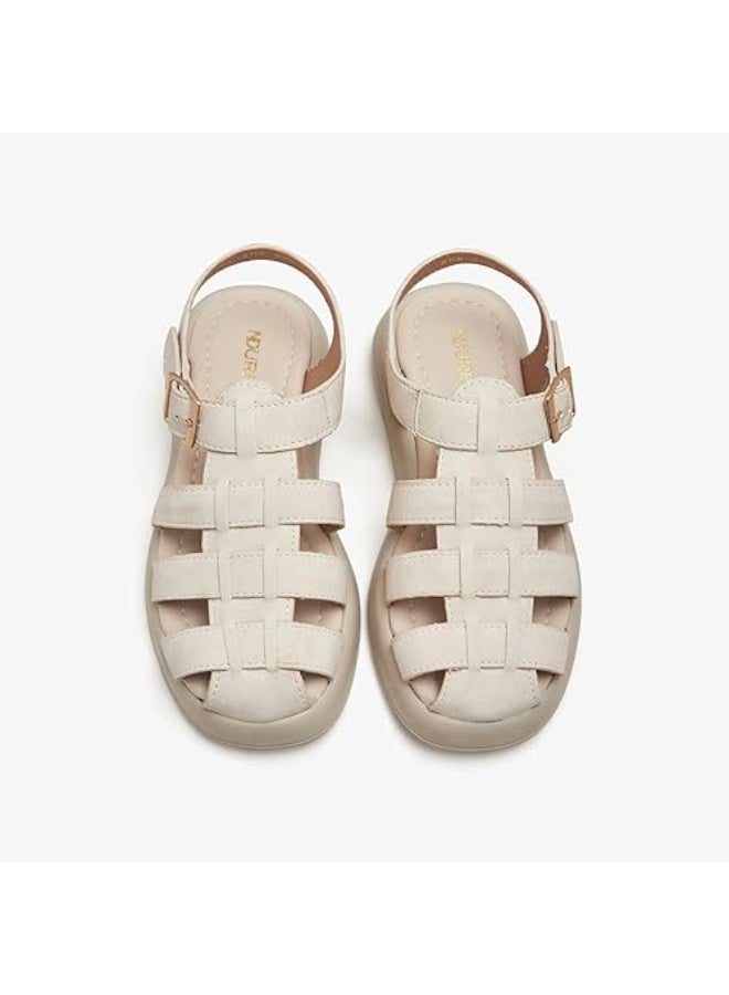 NDURE Women's Easy-Grip Caged Sandals, Cream - Image 4