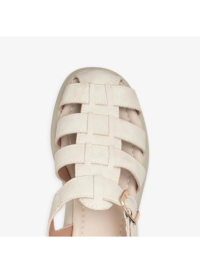 NDURE Women's Easy-Grip Caged Sandals, Cream - Image 2