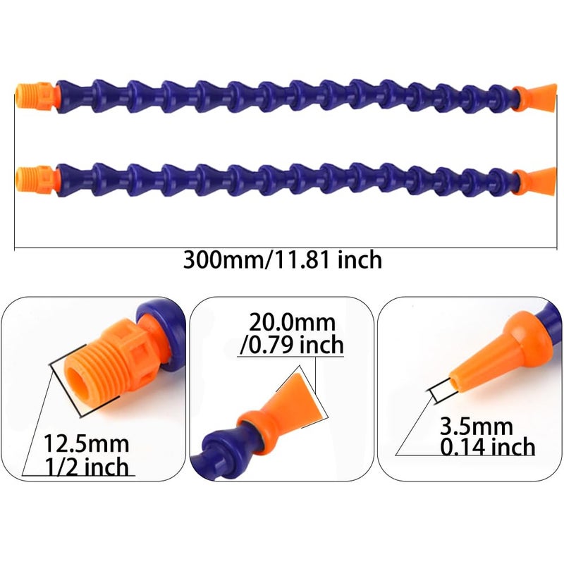 Generic CjingCH 4 Pcs Coolant Hose Universal Flexible Coolant Pipe Plastic Round Nozzle Water Oil Coolant Pipe for Hydraulic or Machine Water Cooling System  - Image 2