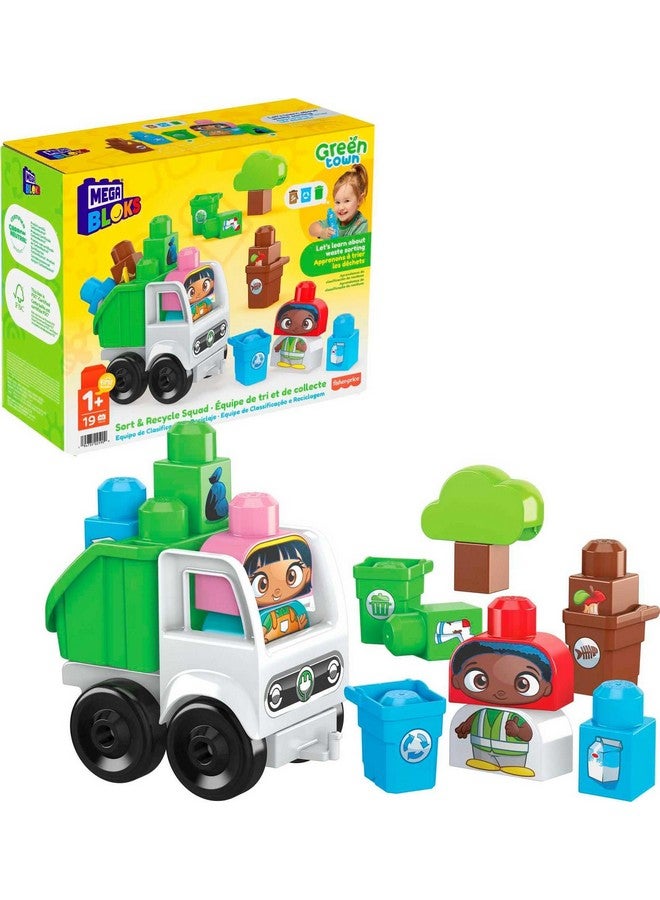 Mega Brands Mega BLOKS Fisher-Price Toddler Building Blocks, Green Town Sort & Recycle Squad with 15 Pieces, 2 Figures, Toy Gift Ideas for Kids - Image 1