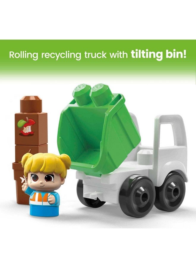 Mega Brands Mega BLOKS Fisher-Price Toddler Building Blocks, Green Town Sort & Recycle Squad with 15 Pieces, 2 Figures, Toy Gift Ideas for Kids - Image 5