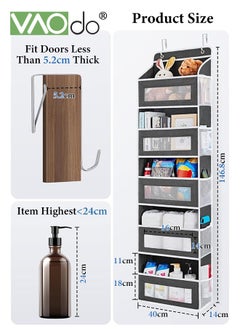 VAOdo 5 Shelf Over The Door Storage Organizer, RV Bathroom Organizer, Over The Door Organizer Camper Storage and Organization, Hanging Over Door Organizer for Camper, Bathroom, Bedroom, Closet, Cosmetics  - Image 5