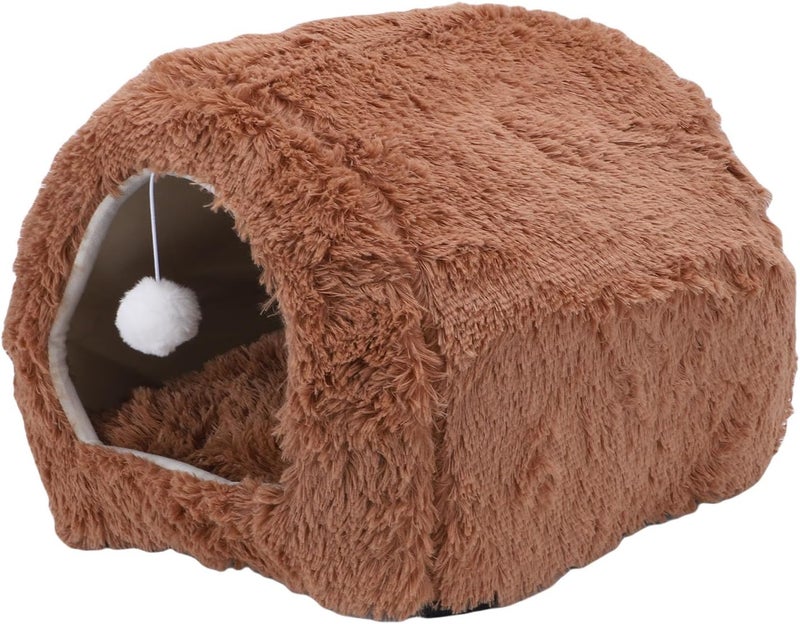 Cat Cave Bed, Semi Enclosed Design Cat Bed House, Cave House Tent with High Resilience Foam Core Removable Washable Cover for Cats Small Dogs All Season Use - Image 5