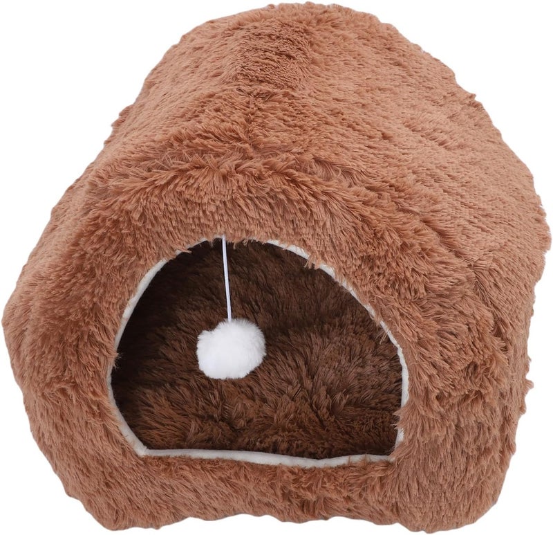 Cat Cave Bed, Semi Enclosed Design Cat Bed House, Cave House Tent with High Resilience Foam Core Removable Washable Cover for Cats Small Dogs All Season Use - Image 2