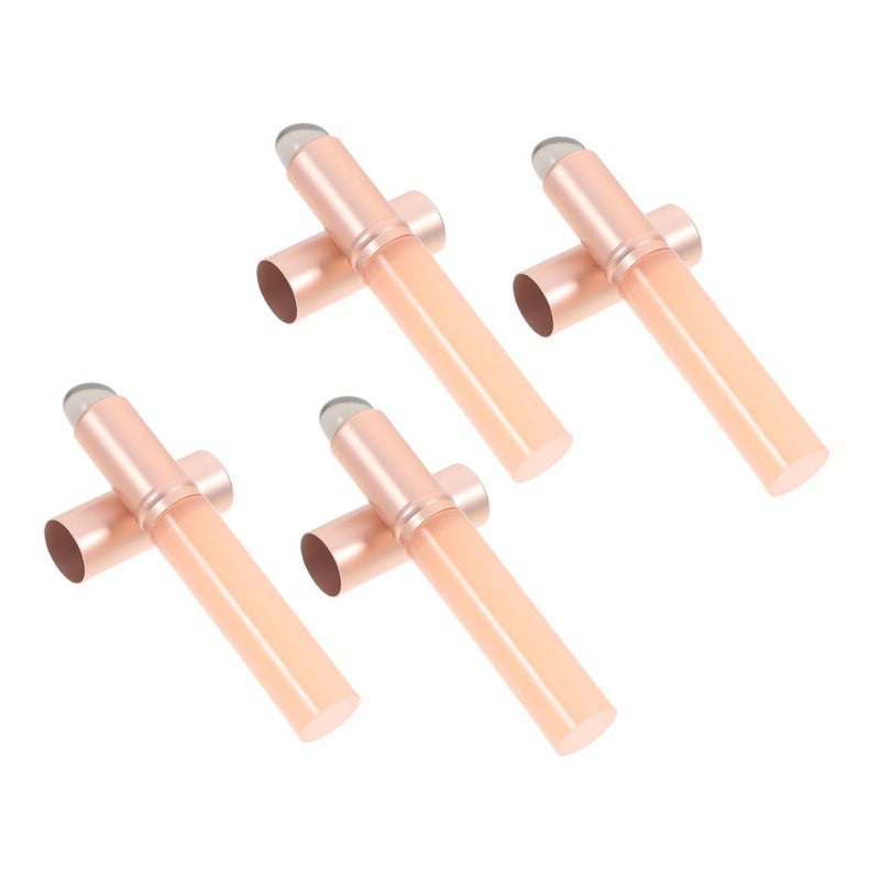 4pcs Silicone Lip Brush Set with Lid Lip Applicator and Concealer Pink round Head Makeup Brush and Cosmetic Use - Image 1