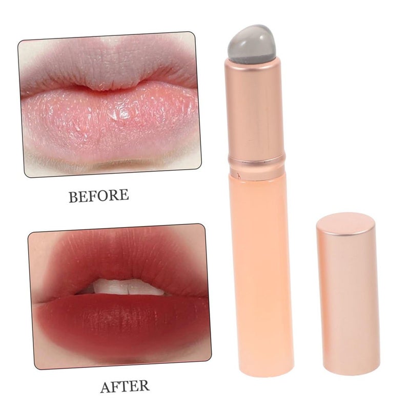4pcs Silicone Lip Brush Set with Lid Lip Applicator and Concealer Pink round Head Makeup Brush and Cosmetic Use - Image 3